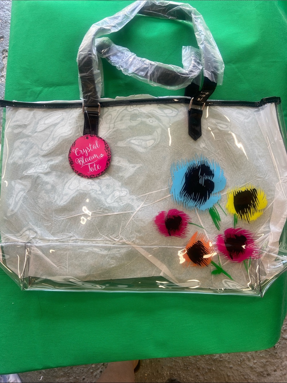 Crystal Bloom Tote - Clear Floral Everyday Bag